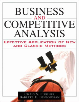 Craig S. Fleisher - Business and Competitive Analysis: Effective Application of New and Classic Methods