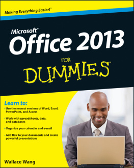 Wallace Wang - Office 2013 For Dummies