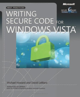 Michael Howard Writing Secure Code for Windows Vista®