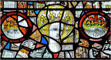 Blessed Lady Mary from the medieval stained glass windows in St Mary Redcliffe - photo 1