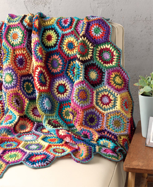 Bold graphic motifs in a riot of bright colors make this blanket 100 percent - photo 5