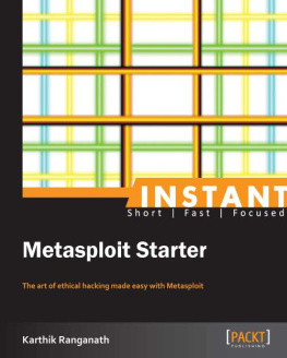 Karthik Ranganath Instant Metasploit Starter