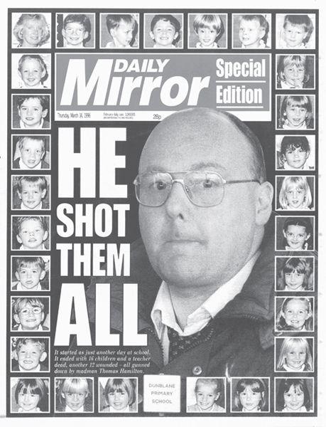 The front page of the Daily Mirror after the Dunblane school shooting massacre - photo 2