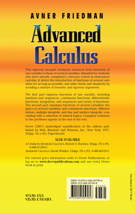 Avner Friedman - Advanced Calculus