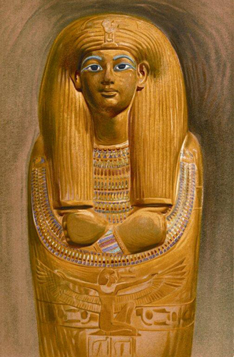 Outer Coffin of Touiyou painted by Howard Carter in the Salle Theodore M - photo 6