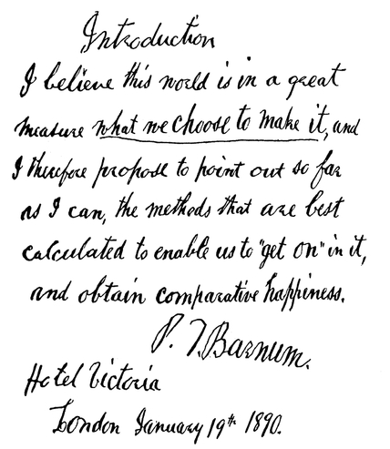 The handwritten introduction on the previous page by PT Barnum comes from - photo 4