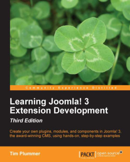 Tim Plummer Learning Joomla! 3 Extension Development