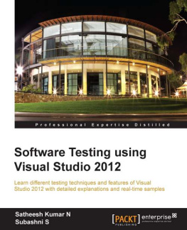 Satheesh Kumar N - Software Testing using Visual Studio 2012