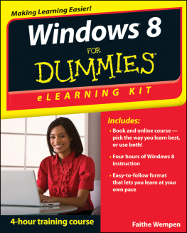 Faithe Wempen Windows 8 eLearning Kit For Dummies