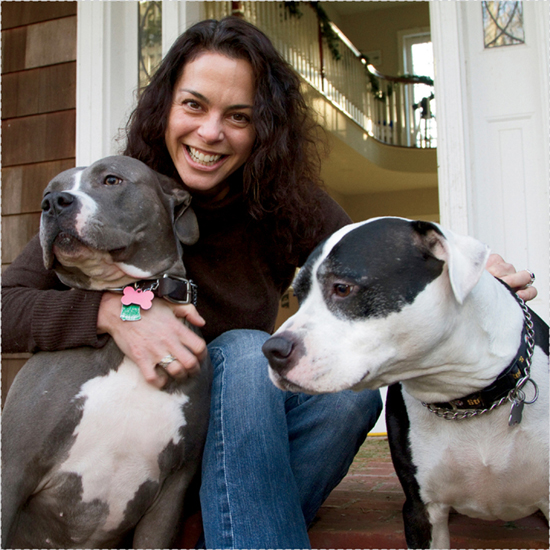 Author Rebecca Ascher-Walsh and her two rescue pit bulls Desiree left and - photo 6