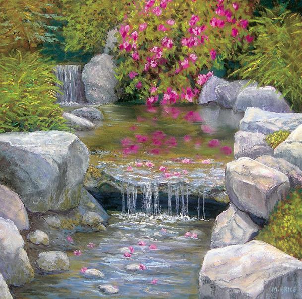 Petals in the Stream 11 14 28cm 36cm painting with pastels Easy - photo 2