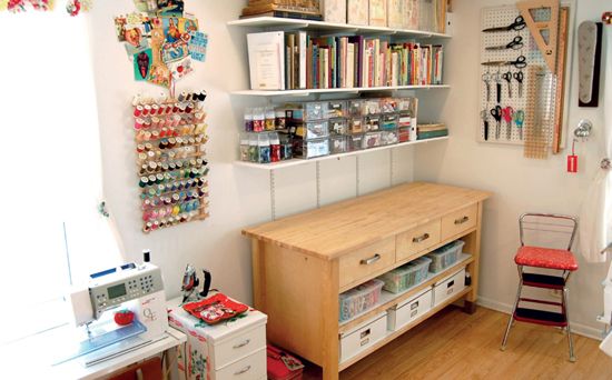 Hanging shelves a thread rack and pegboards attached to the wall can make a - photo 7