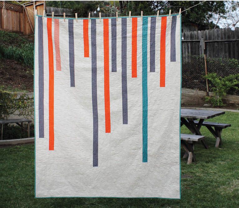 This simple bold modern lap quilt will add a pop of color to any living room - photo 2