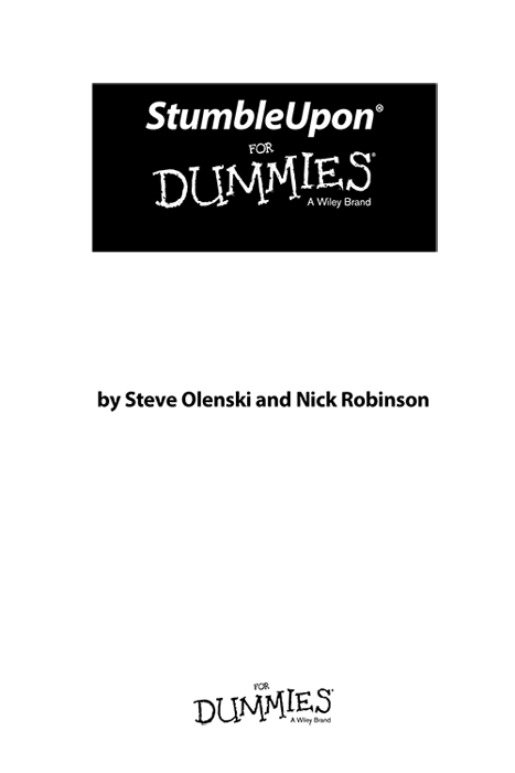 StumbleUpon For Dummies Published by John Wiley Sons Inc 111 River - photo 2