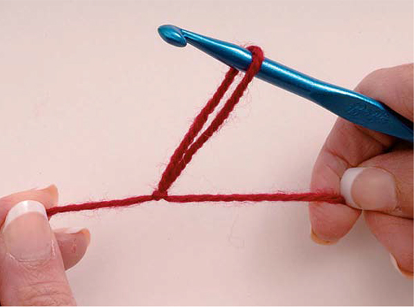 Chain Stitch Wrap the yarn over the hook from back to front Pull through - photo 6