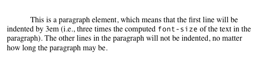 Figure 1-1 Text indenting In general you can apply text-indent to any - photo 2