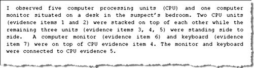 Fig 12 Written description of an evidence scene with multiple items The - photo 5