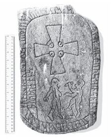 This Viking runestone circa 1040 AD found on Kullorsuaa Island in - photo 6