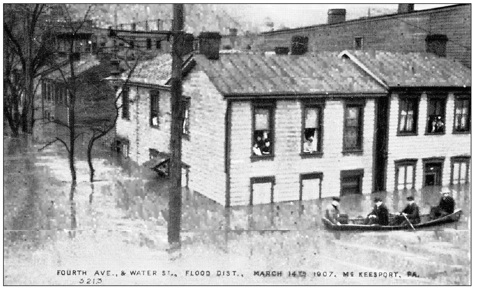 This postcard from McKeesport Pennsylvania shows the flooded intersection of - photo 8