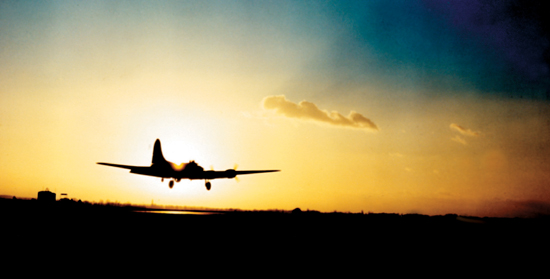 Home for the night An exhausted Eighth Air Force crew brings a B-17 down on - photo 6