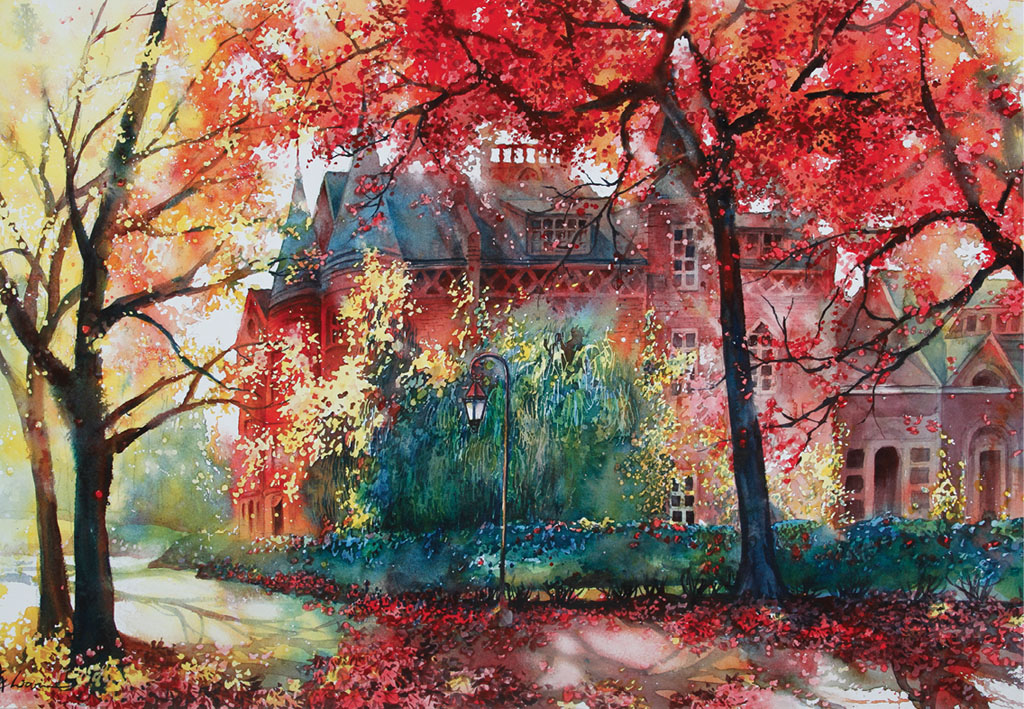 NEW ENGLAND FALL Watercolor on 140-lb 300gsm cold-pressed watercolor paper - photo 4