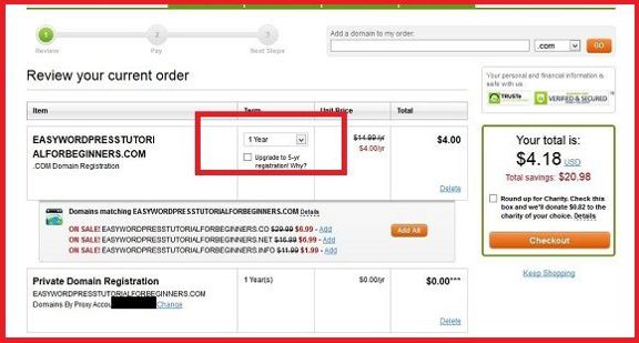 Now its time to pay for your domain so click the Checkoutbutton and the next - photo 8