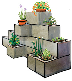 Using cinder blocks is just one of many resourceful ways to create vertical - photo 2