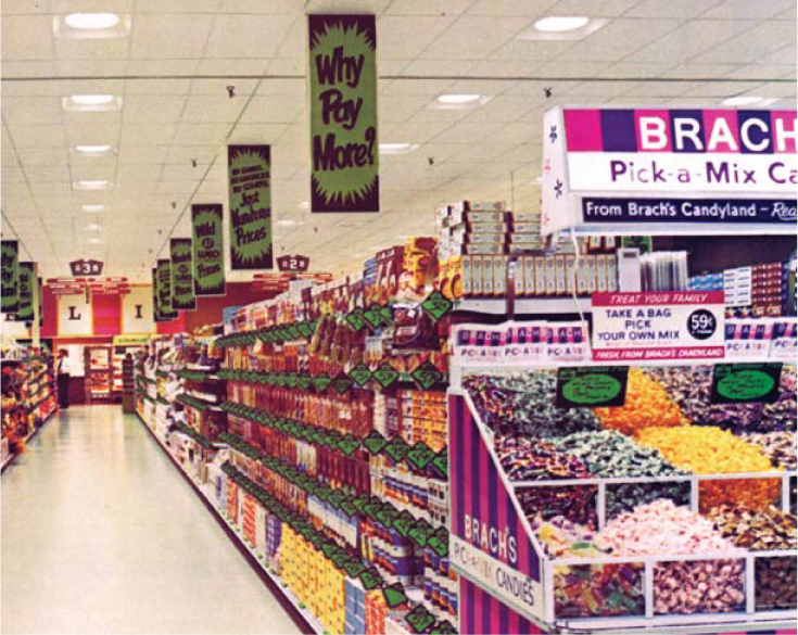 A typical Brachs candy endcap display at a 1973 grocery store An assortment - photo 6