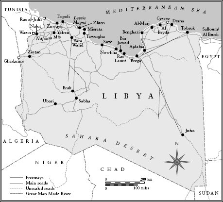 Map of Libya featuring major towns significant places in the 2011 revolution - photo 1