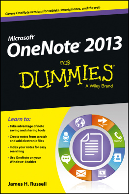 James H. Russell OneNote 2013 For Dummies