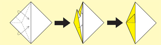 Collapse one side so that the left edges will lie even with the center crease - photo 9