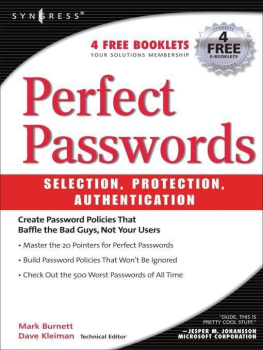 Mark Burnett - Perfect Password: Selection, Protection, Authentication