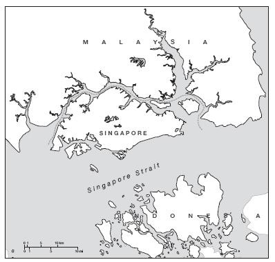 The Singapore Strait 32 miles wide at its narrowest point begins at - photo 3