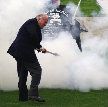 New Westminster Mayor Wayne Wright sets off one of the twenty-one anvil shots - photo 3