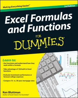 Ken Bluttman - Excel Formulas and Functions For Dummies