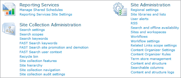 For this chapter we focus on the links under the heading Site Administration - photo 3