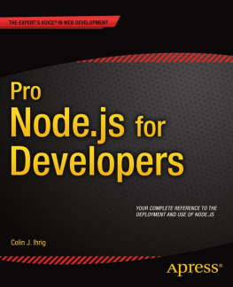 Colin Ihrig Pro Node.js for Developers