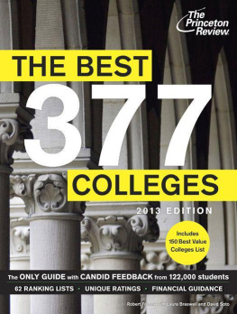 Princeton Review - The Best 377 Colleges, 2013 Edition