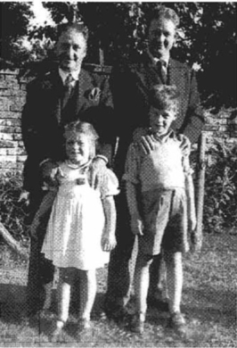 Pop and Alf with Rosie and Jimmy in the garden at 23 Kirkgate Alf and Jimmy - photo 17
