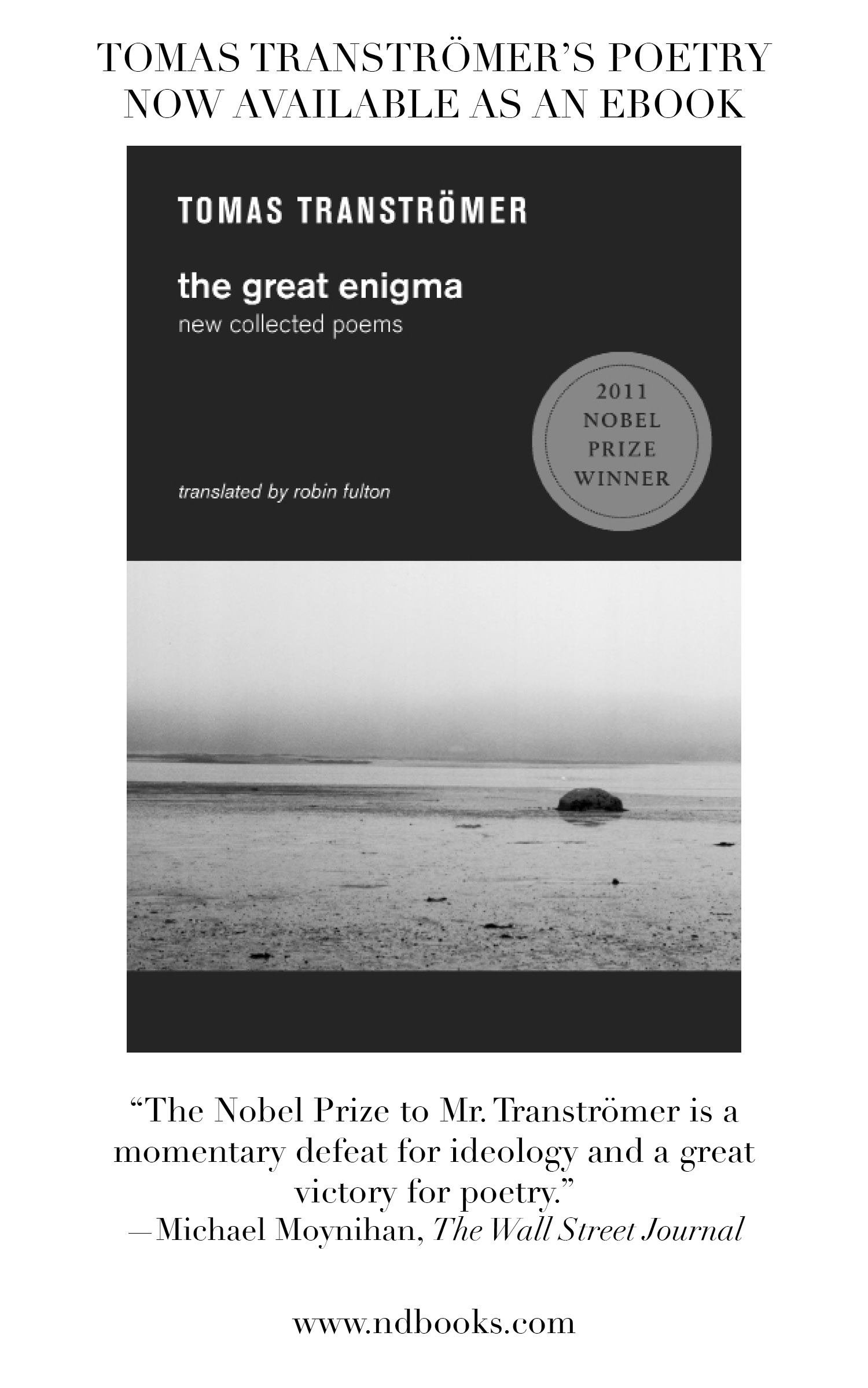 ALSO BY TOMAS TRANSTRMER FROM NEW DIRECTIONS The Great Enigma New - photo 1