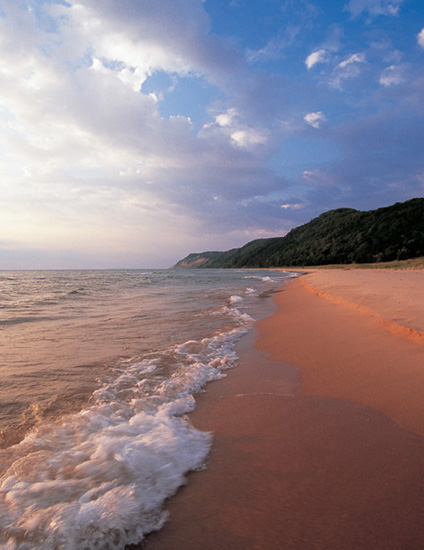 The sun sets on a secluded beach near the Platte River in Sleeping Bear Dunes - photo 11