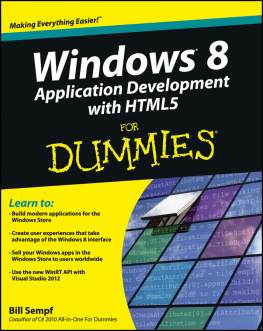 Bill Sempf - Windows 8 Application Development with HTML5 For Dummies