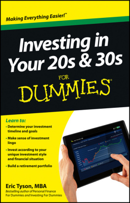 Eric Tyson Investing in Your 20s & 30s For Dummies