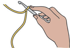 Make a slip knot by making a loop then hooking the length of yarn through it - photo 10