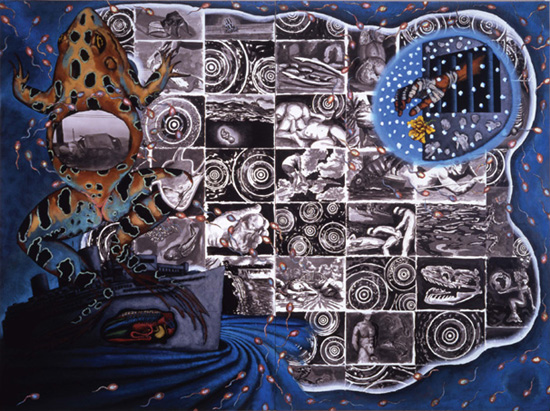 Water 1987 Acrylic ink and collage on masonite 72 96 inches Collection - photo 18