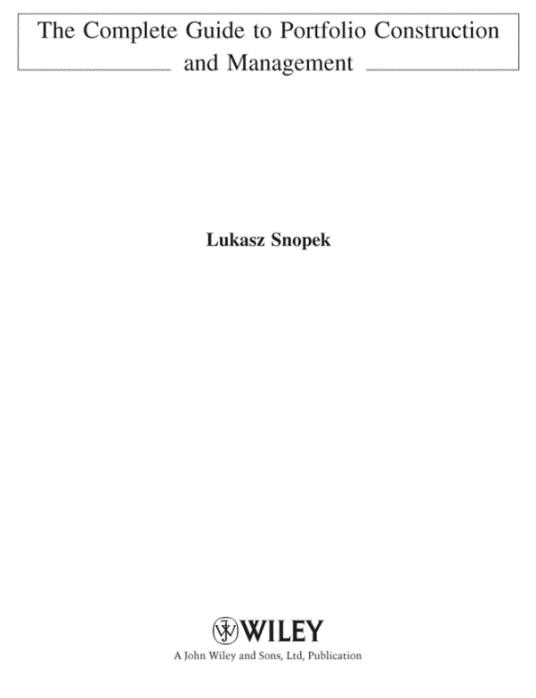 This edition first published 2012 2012 Lukasz Snopek Translated by Jessica - photo 2