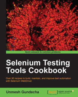 Gundecha Unmesh - Selenium Testing Tools Cookbook