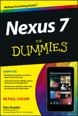 Dan Gookin - Nexus 7 For Dummies