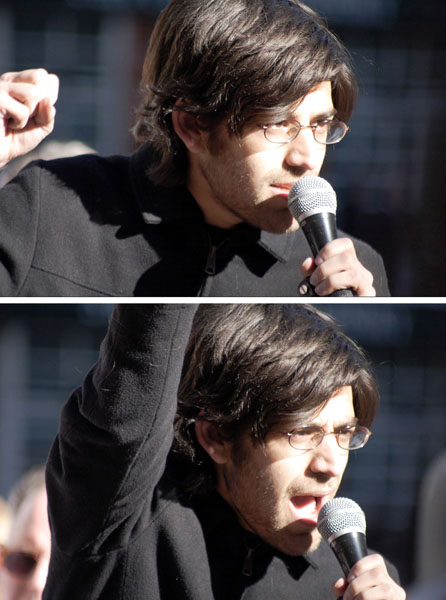 Aaron Swartz speaks at the New York City anti-SOPA rally on January 18th 2012 - photo 3