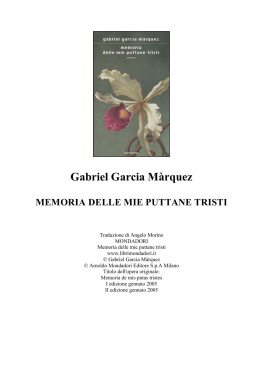 gabriel garcia marquez Memoria delle mie puttane tristi